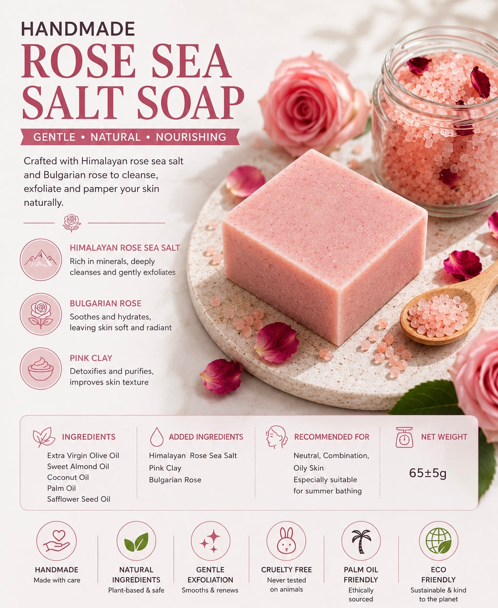 Handmade Rose Sea Salt Soap: Benefits, Ingredients & Why Your Skin Will Love It