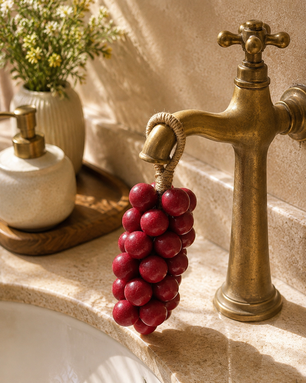 Handmade Grape Soap Bunch – Natural Decorative Soap with Rustic Hemp Rope | Aromatherapy Bath Gift