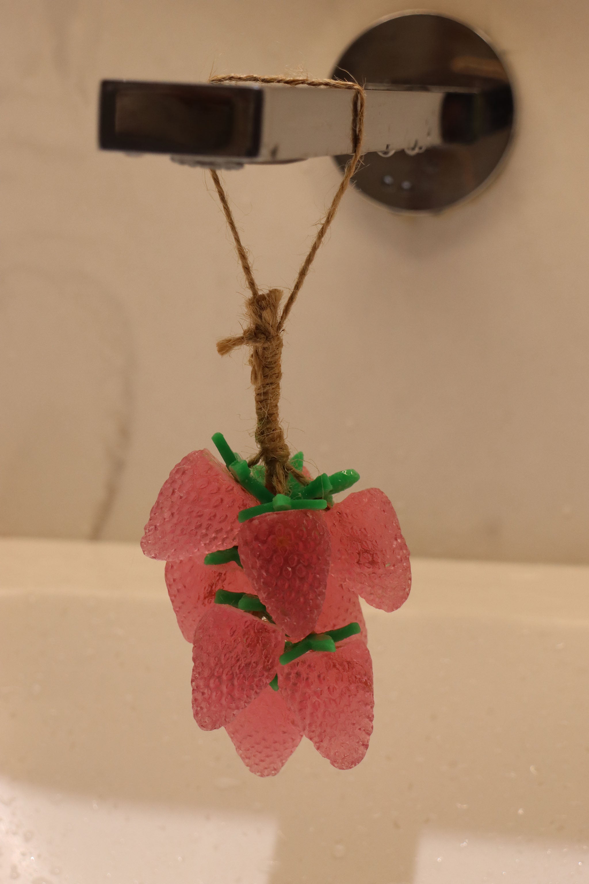 Handmade Strawberry Soap String (12 Strawberries) | Sweet Berry Gift