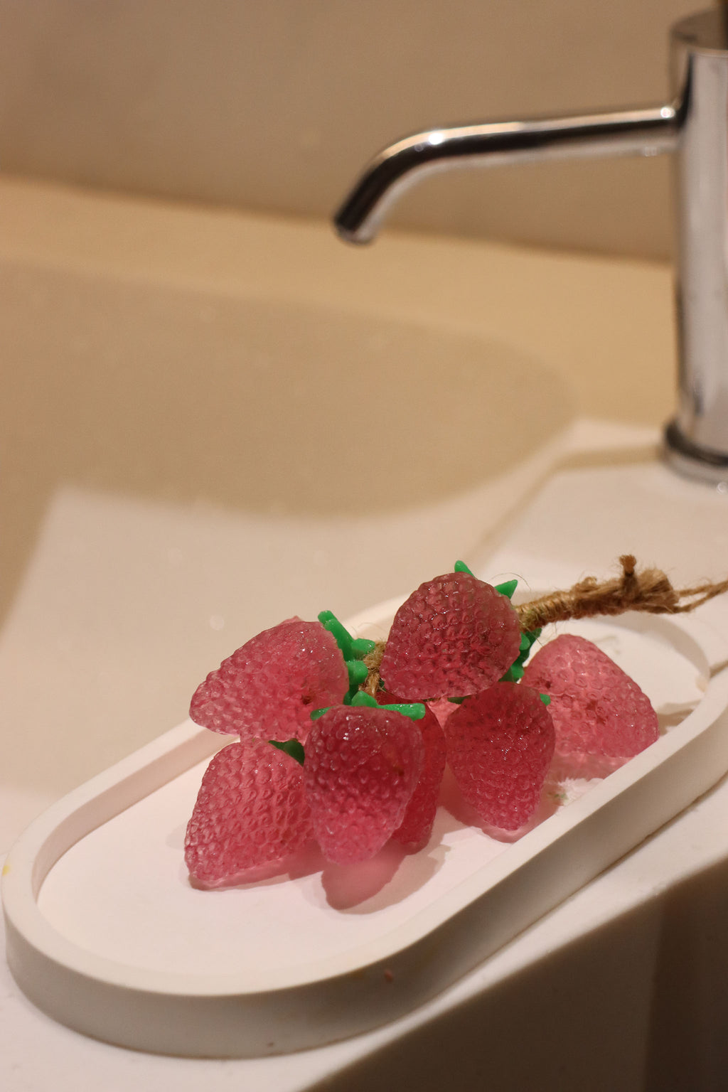 Handmade Strawberry Soap String (12 Strawberries) | Sweet Berry Gift