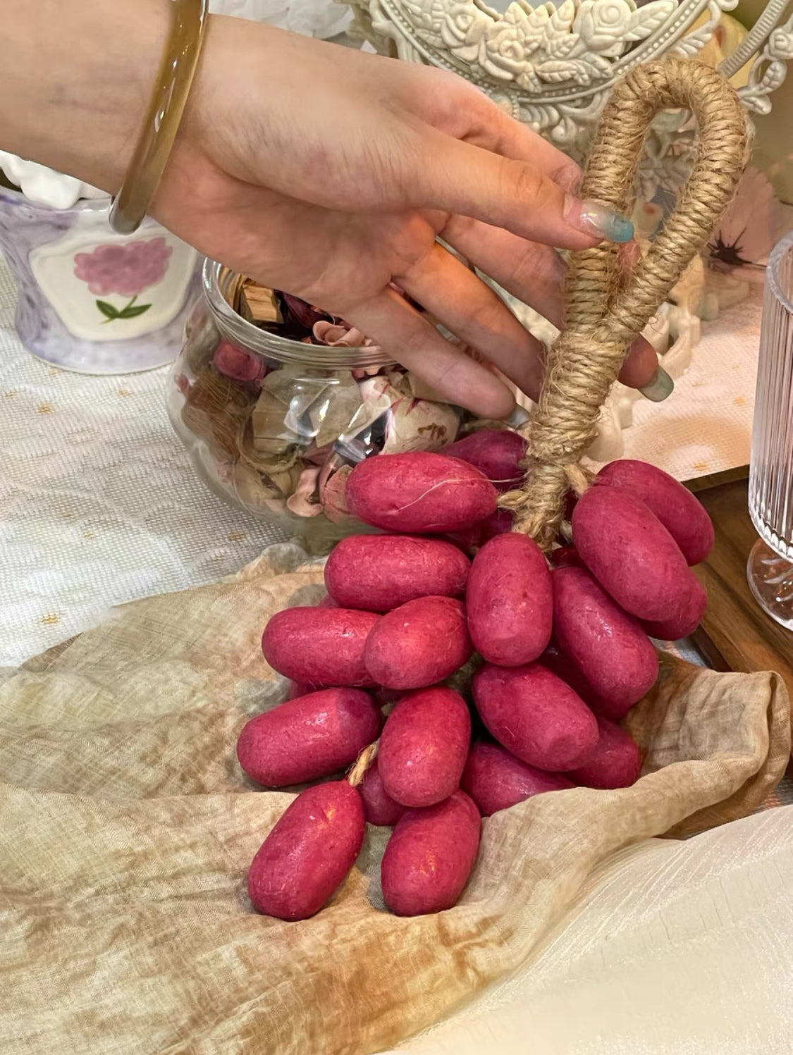 Artisanal Hand-Kneaded Grape Cold Process Soap - Individually Crafted Grape Clusters, Salon-Grade Skin Care, Premium Wedding & Holiday Gifts