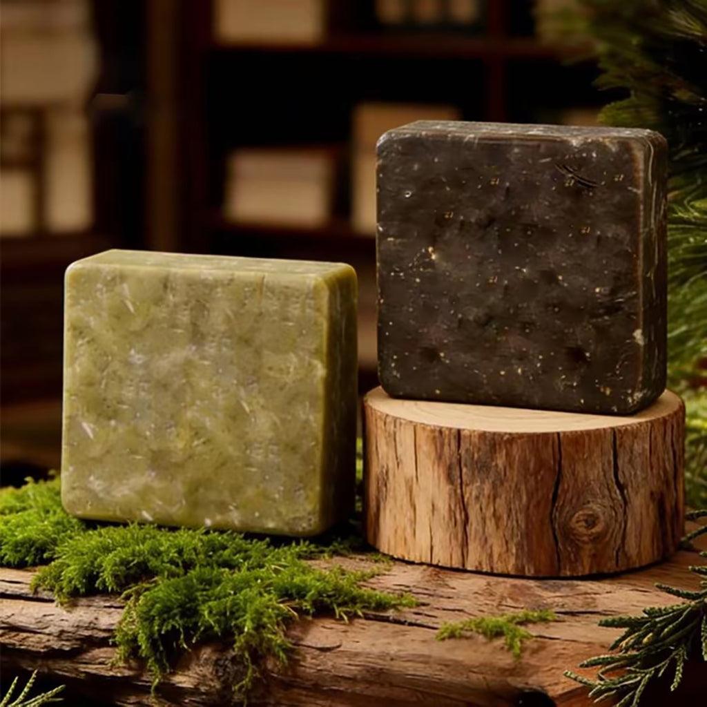 Natural Herbal Handmade Shampoo Bar Duo | Dendrobium & He Shou Wu + Pine Needle Set (100g x 2) for Hair Growth, Anti-Hair Loss & Oil Control