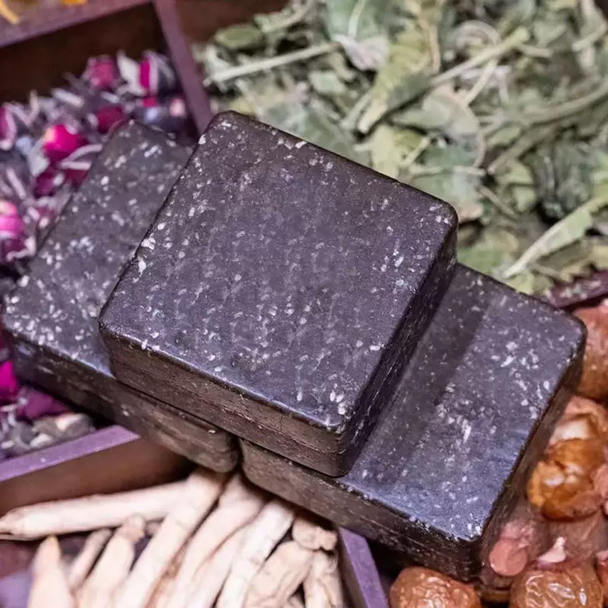Natural Herbal Handmade Shampoo Bar Duo | Dendrobium & He Shou Wu + Pine Needle Set (100g x 2) for Hair Growth, Anti-Hair Loss & Oil Control
