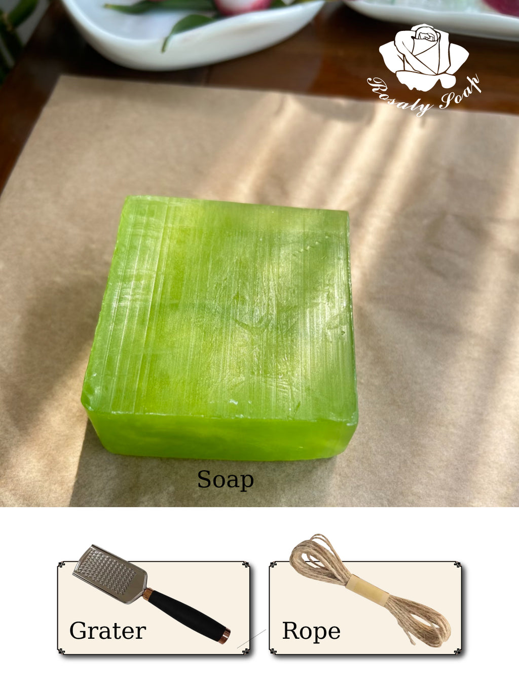 DIY Grape Soap Making Kit - Hand-Rolled Cold Process Soap Craft Set with Grater & Hemp Cord | Create Your Own Grape Cluster Soap at Home