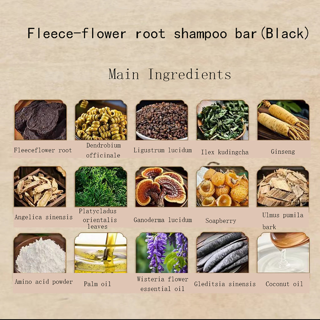 Natural Herbal Handmade Shampoo Bar Duo | Dendrobium & He Shou Wu + Pine Needle Set (100g x 2) for Hair Growth, Anti-Hair Loss & Oil Control
