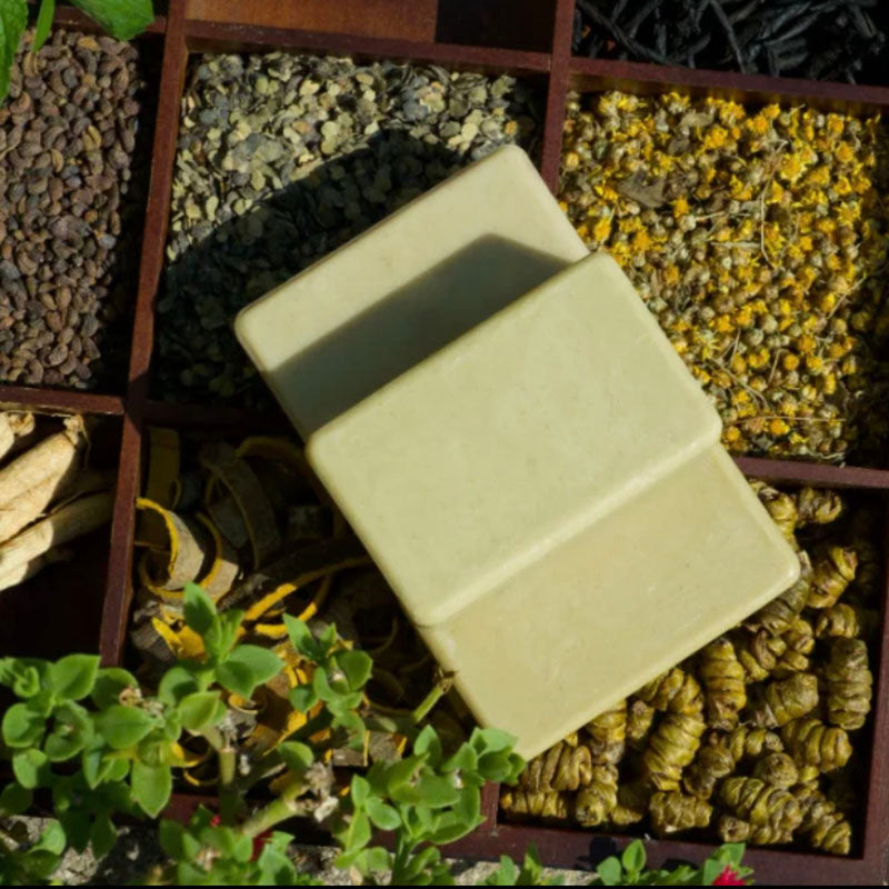 Handmade Mugwort & Dendrobium Herbal Soap Bar | Natural Skin Cleanser