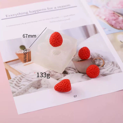 3D Strawberry Silicone Mold,Food Grade Safety Silicon Materials for Baking Mousse Dessert |Candle|Soap