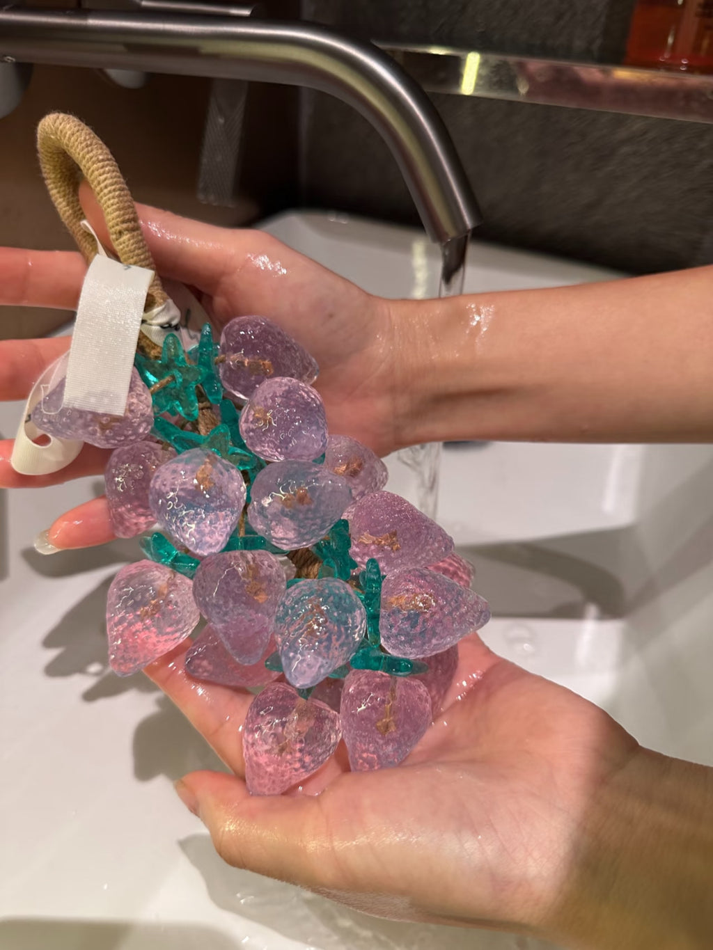 Handmade Grape Bunch Strawberry Shaped Soap - Creative Gift, Handmade Natural Glycerin Soap with Fragrance