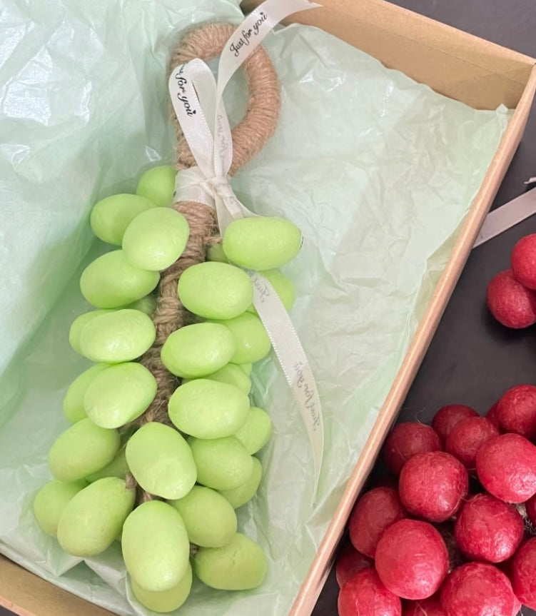 Artisanal Hand-Kneaded Grape Cold Process Soap - Individually Crafted Grape Clusters, Salon-Grade Skin Care, Premium Wedding & Holiday Gifts
