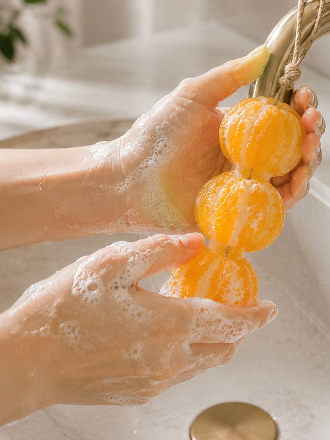 Handmade Orange Cluster Soap | Realistic Hanging Orange Soap with Natural Essential Oil | Decorative & Functional Art Soap