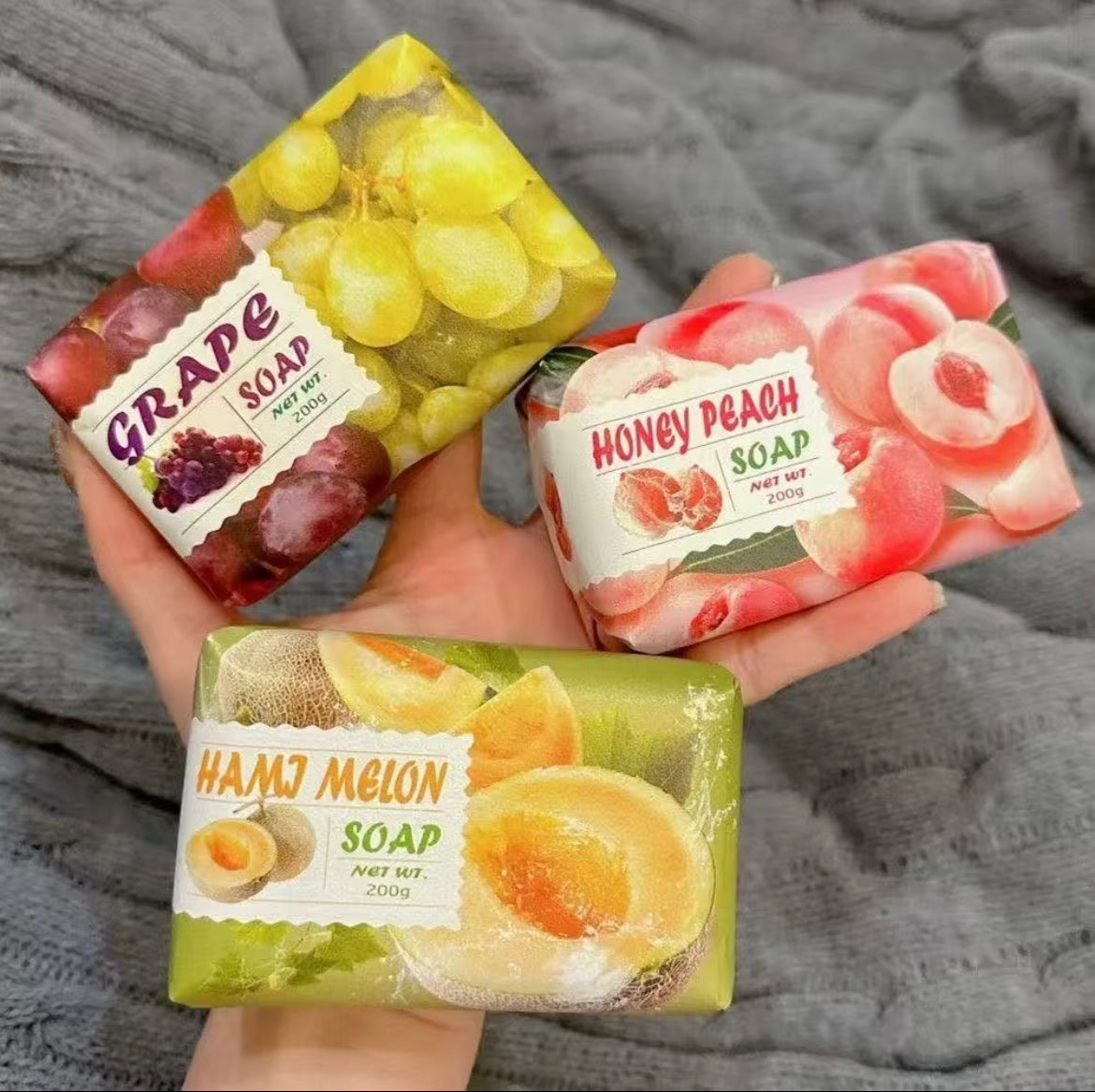Fruit Fragrance Soap Bar | Long-Lasting Scent Handmade Bath & Face Soap | Peach, Grape, Coconut, Strawberry, Lemon & More