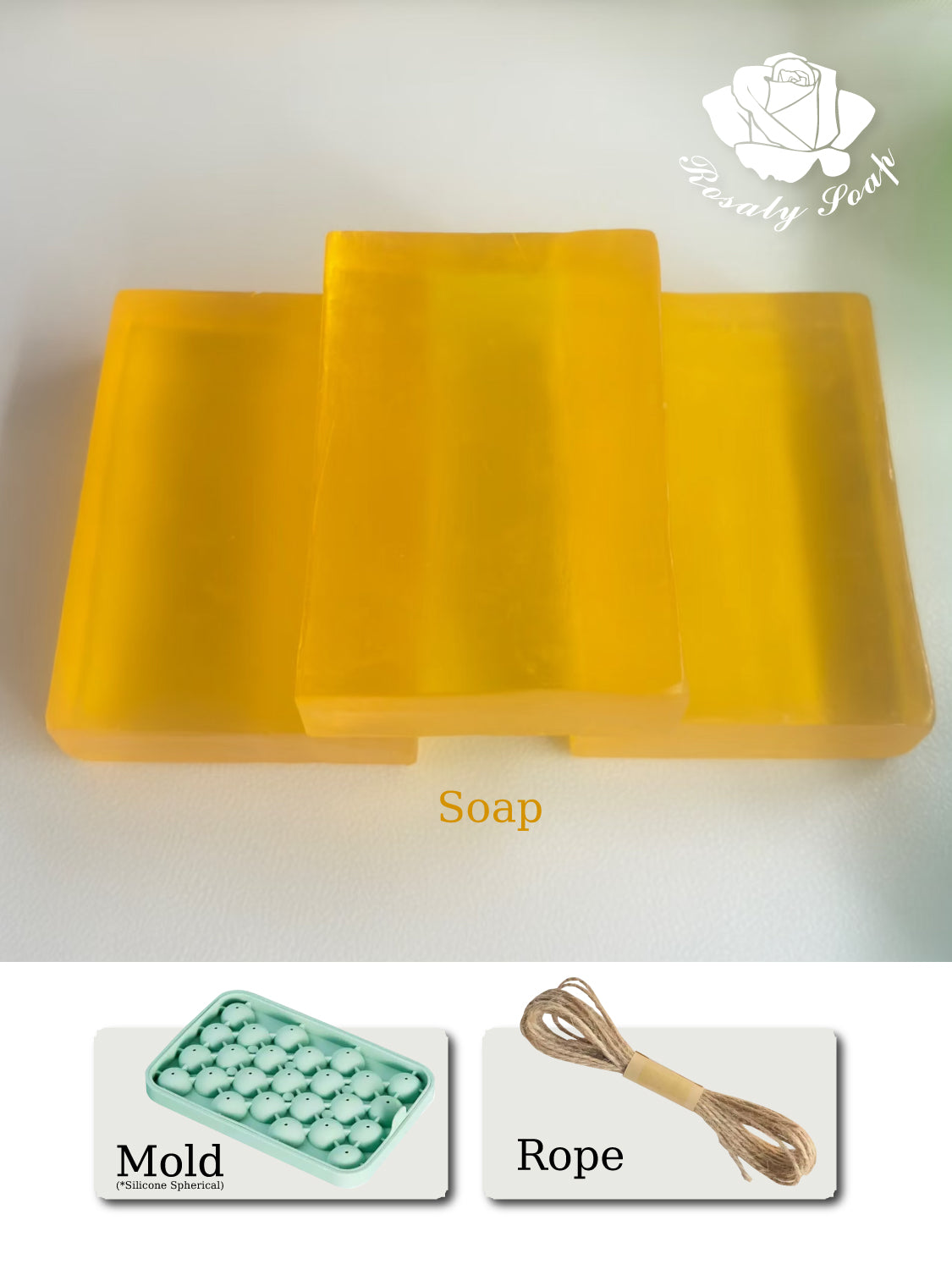 DIY Crystal Clear Grape Soap Making Kit | 4 Floral Scented Soap Bases + Grape Cluster Mold & Hemp Cord | Create Your Own Handmade Soap Gifts