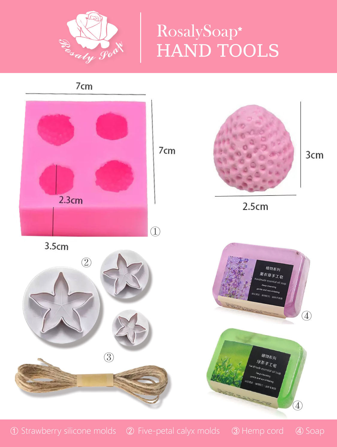 DIY Strawberry Soap Making Kit - Create 1 Realistic Strawberry Soap Bundles | Complete Craft Set with Molds, Base & Fragrance