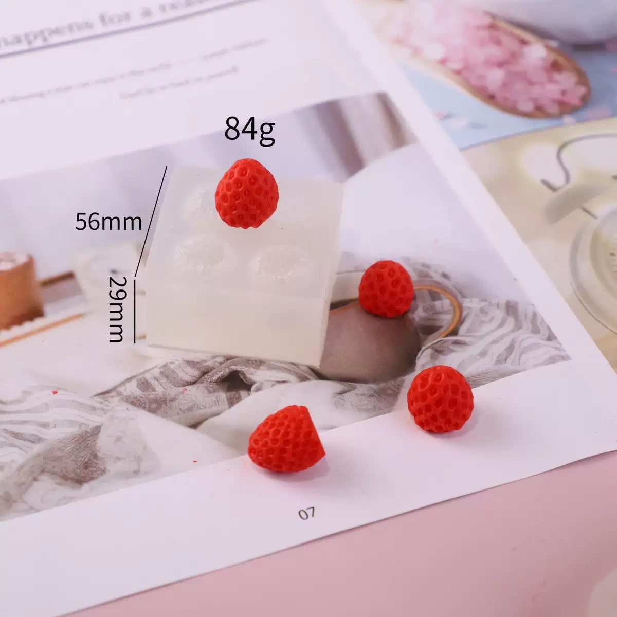 3D Strawberry Silicone Mold,Food Grade Safety Silicon Materials for Baking Mousse Dessert |Candle|Soap