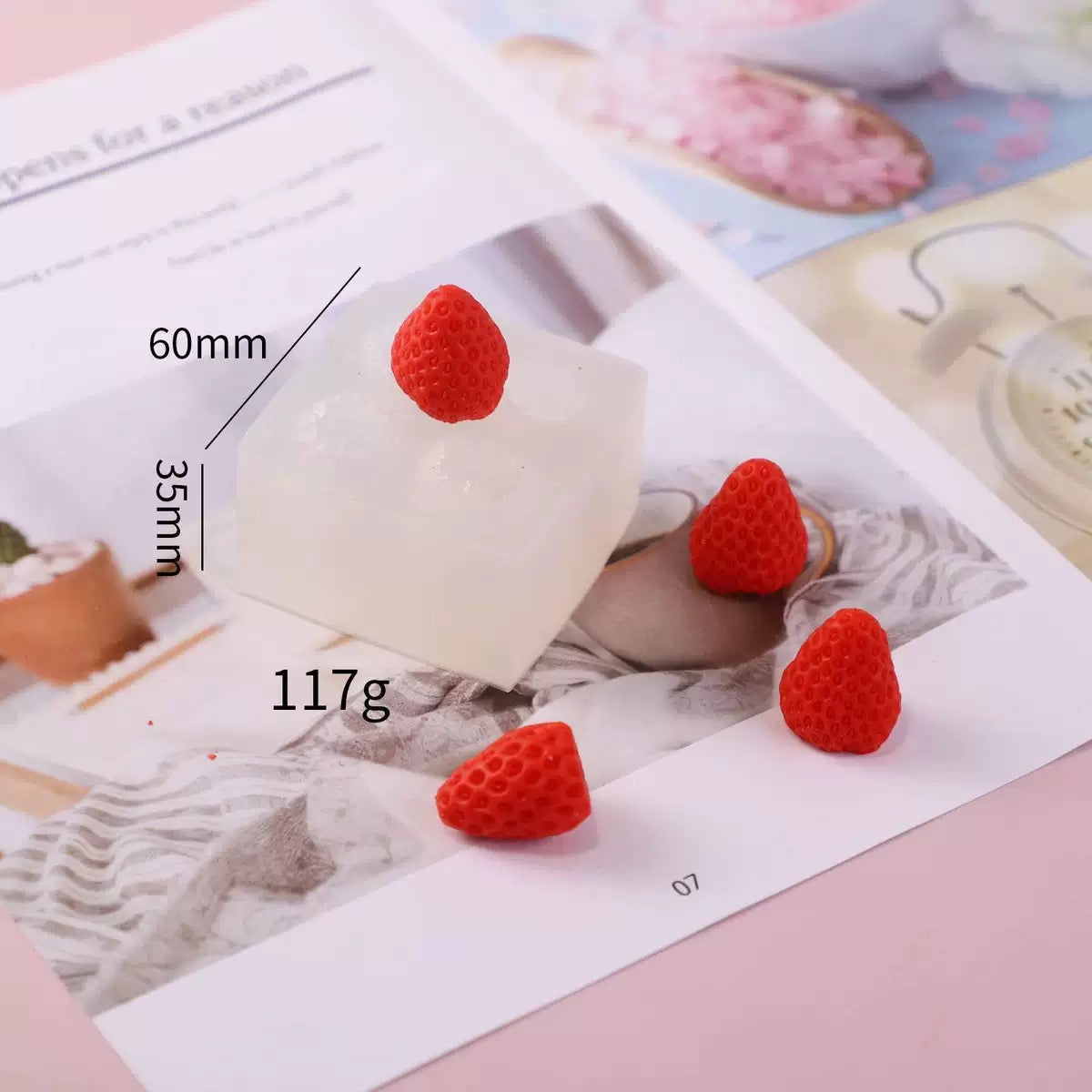 3D Strawberry Silicone Mold,Food Grade Safety Silicon Materials for Baking Mousse Dessert |Candle|Soap