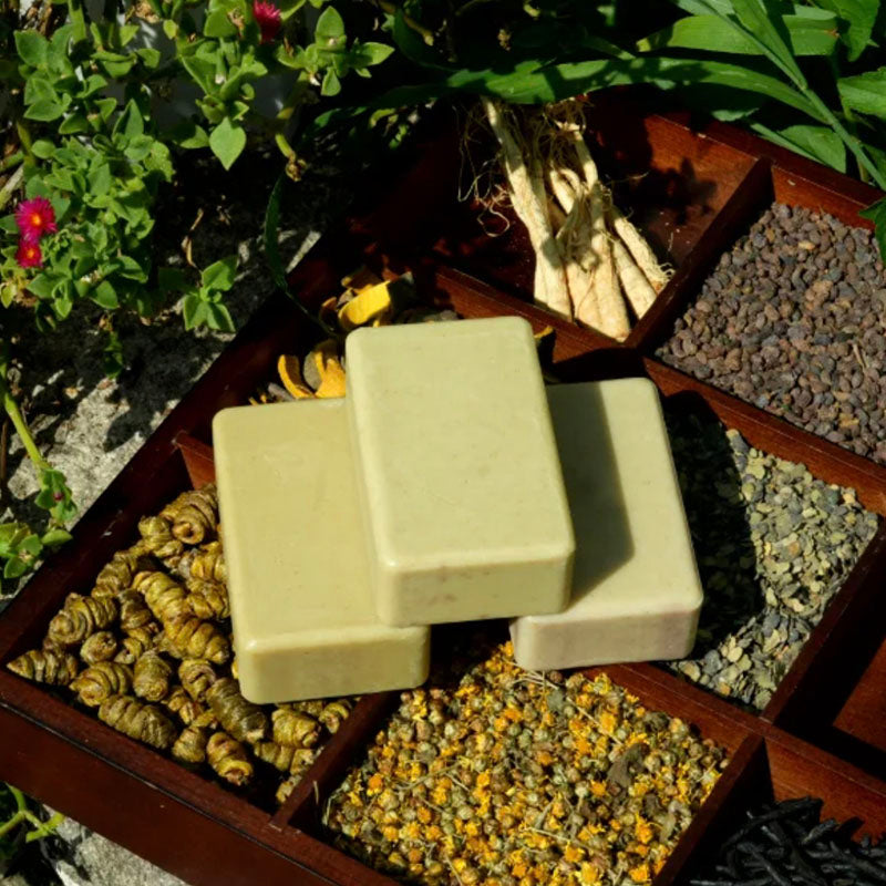 Handmade Mugwort & Dendrobium Herbal Soap Bar | Natural Skin Cleanser