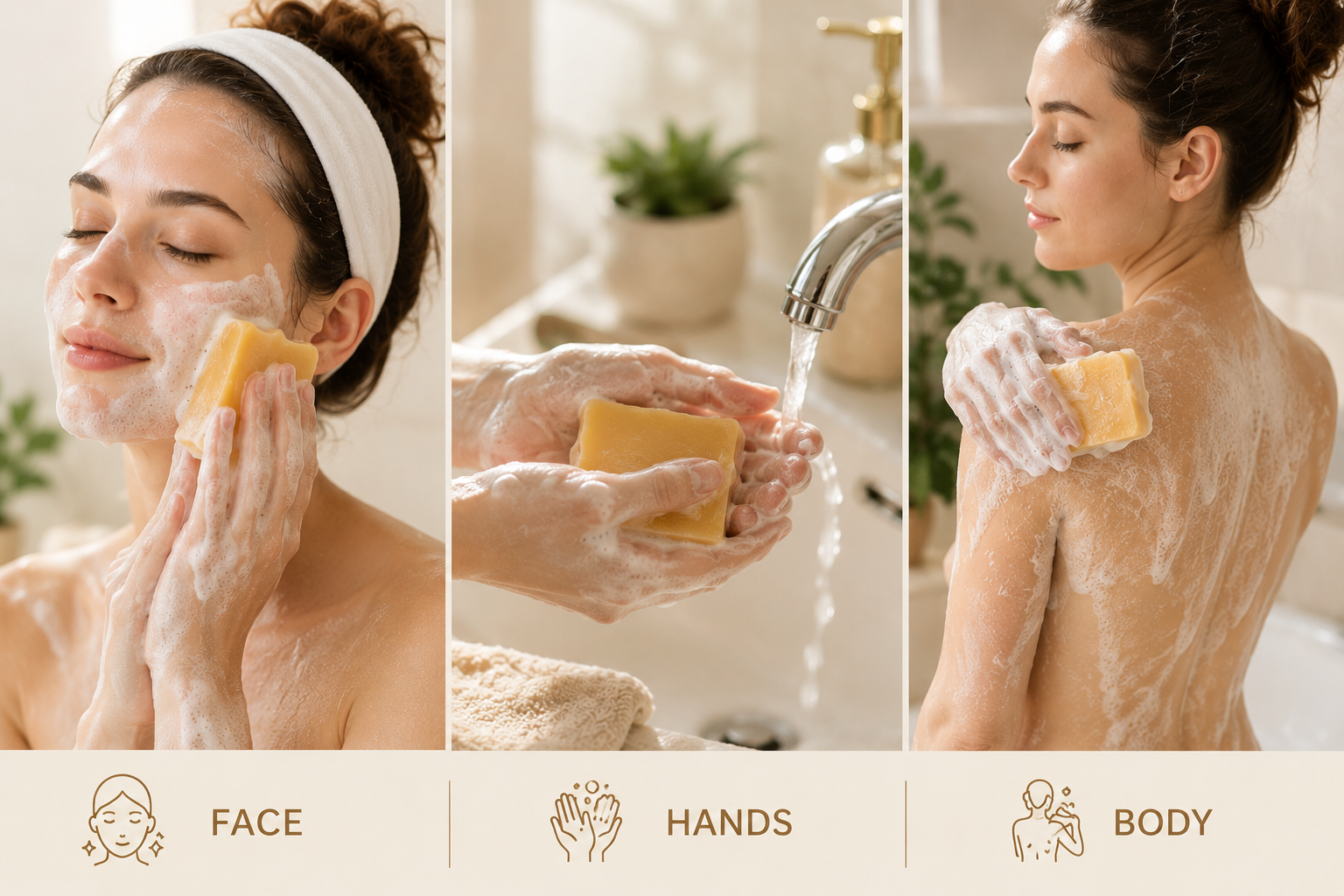 Handmade Silk & Goat Milk Soap | Natural Cocoon, Honey & Rose | Face, Hands & Body | 65g