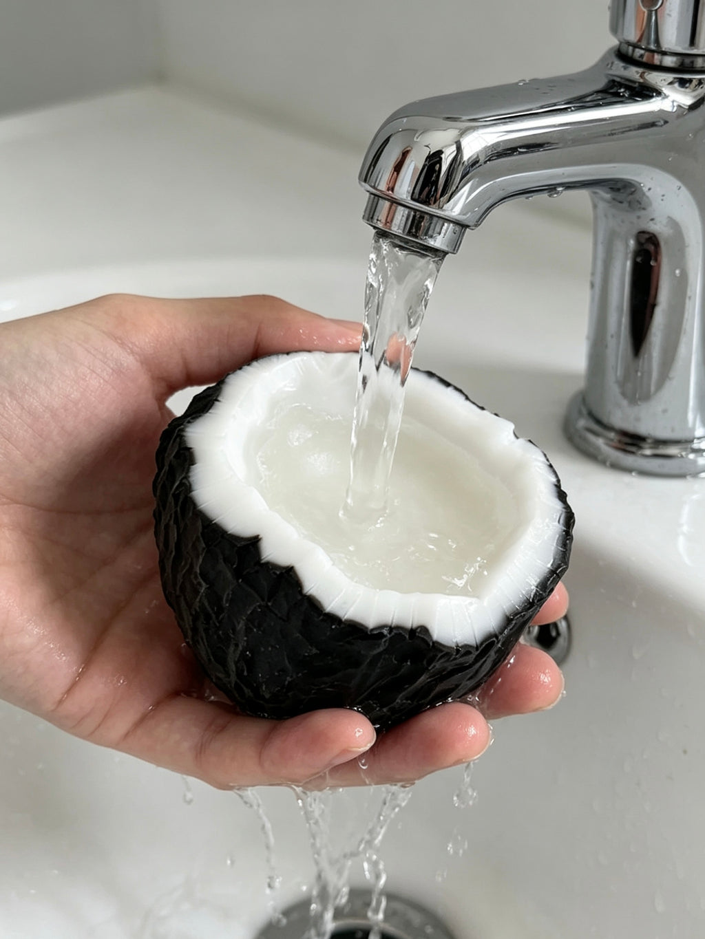 Realistic Coconut Shaped Handmade Soap | Exotic Tropical Bath Bar (110g)