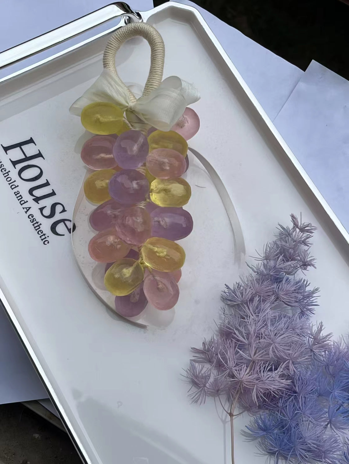 Handmade Carved Grape Bunch Soap – 20-Piece Essential Oil Soap