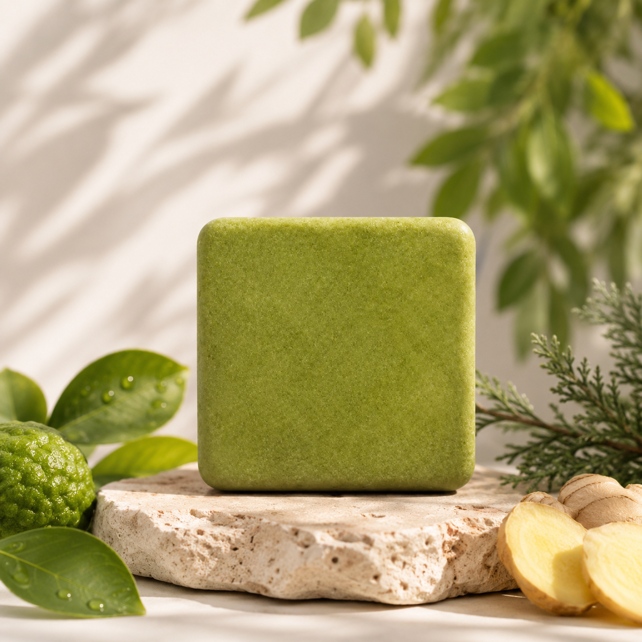 Pomelo Leaf & Biota Shampoo Bar | Bergamot Citrus Hair Soap for Volume & Oil Control | 80g
