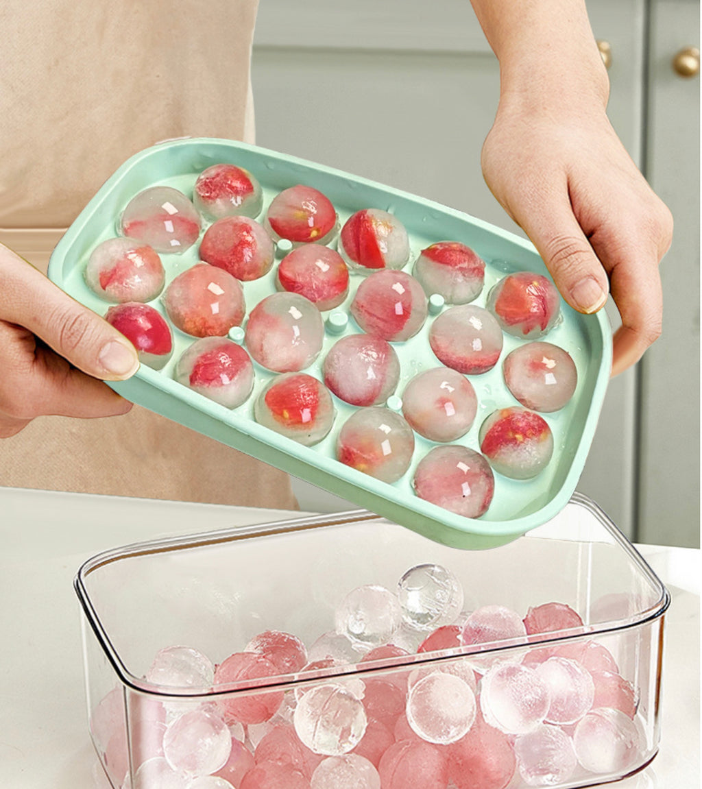 Silicone Ice Molds Fun Shapes  Small Round Ice Cube Tray, Makes 22 Sphere Shape Ice Balls for Chilling Whiskey Cocktails、Candle、Soap