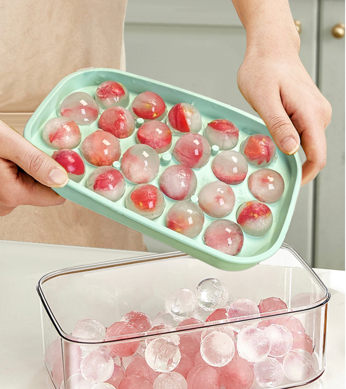 Silicone Ice Molds Fun Shapes  Small Round Ice Cube Tray, Makes 22 Sphere Shape Ice Balls for Chilling Whiskey Cocktails、Candle、Soap