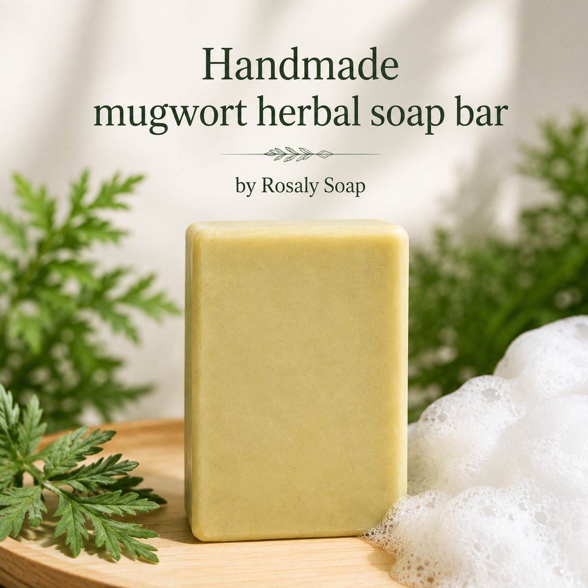 Handmade Mugwort & Dendrobium Herbal Soap Bar – Botanical Face & Body Cleanser