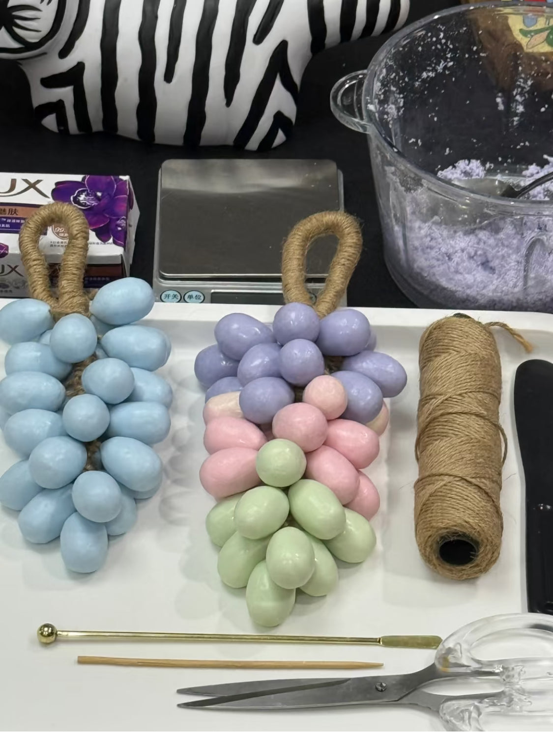 Artisanal Hand-Kneaded Grape Cold Process Soap - Individually Crafted Grape Clusters, Salon-Grade Skin Care, Premium Wedding & Holiday Gifts