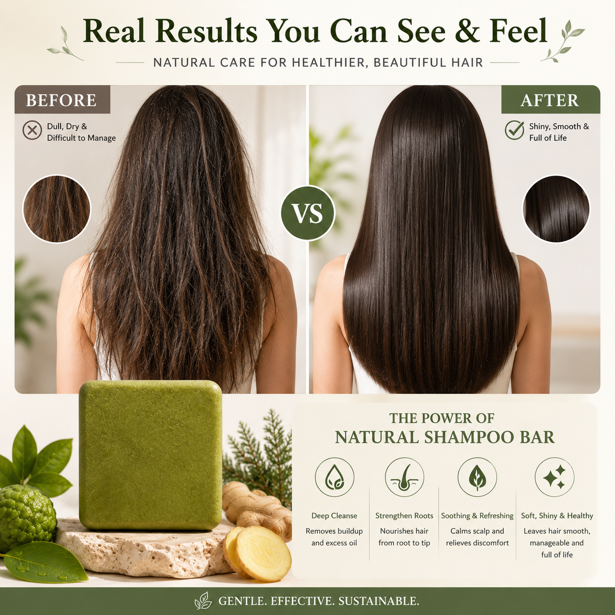 Pomelo Leaf & Biota Shampoo Bar | Bergamot Citrus Hair Soap for Volume & Oil Control | 80g