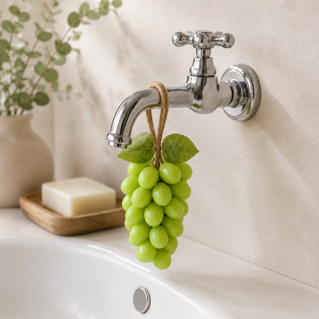 Handmade Grape Soap Bunch – Natural Decorative Soap with Rustic Hemp Rope | Aromatherapy Bath Gift
