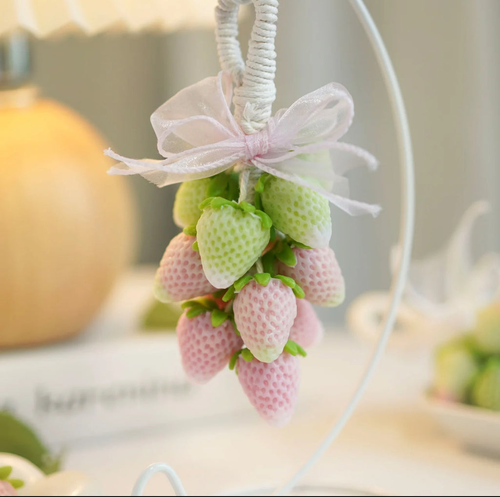 Handmade Cream Strawberry Soap String (12 Pcs) | Sweet Milk Scent