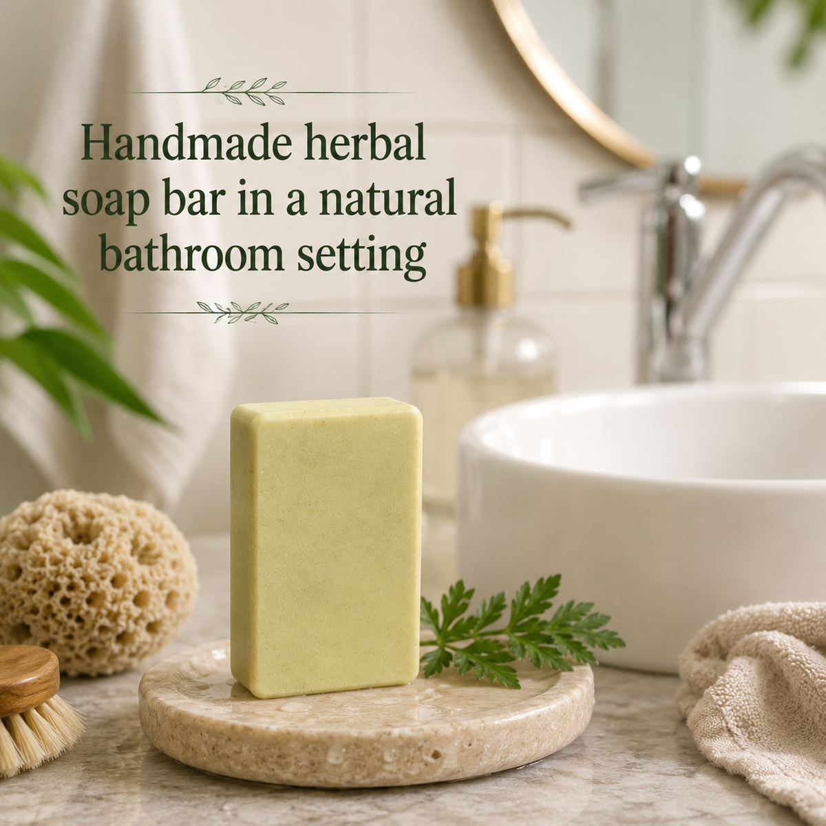 Handmade Mugwort & Dendrobium Herbal Soap Bar – Botanical Face & Body Cleanser