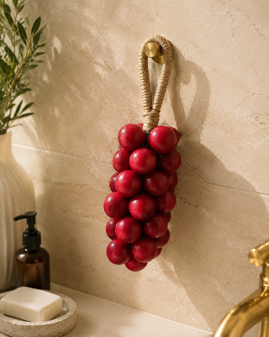 Handmade Grape Soap Bunch – Natural Decorative Soap with Rustic Hemp Rope | Aromatherapy Bath Gift