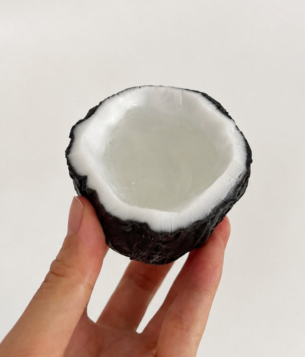 Realistic Coconut Shaped Handmade Soap | Exotic Tropical Bath Bar (110g)