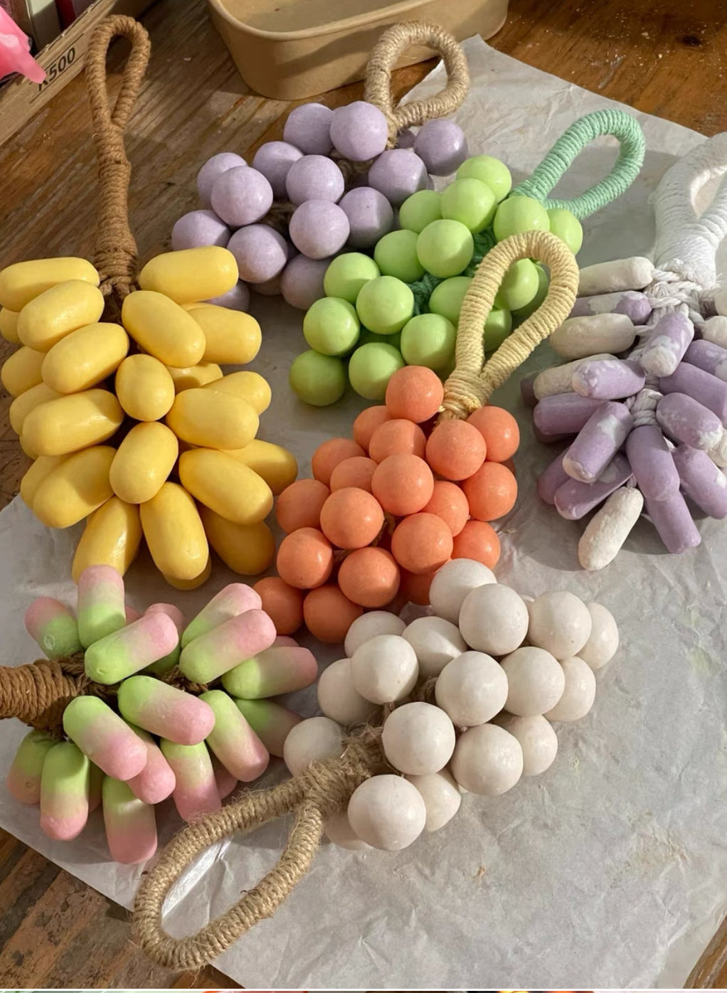 Artisanal Hand-Kneaded Grape Cold Process Soap - Individually Crafted Grape Clusters, Salon-Grade Skin Care, Premium Wedding & Holiday Gifts