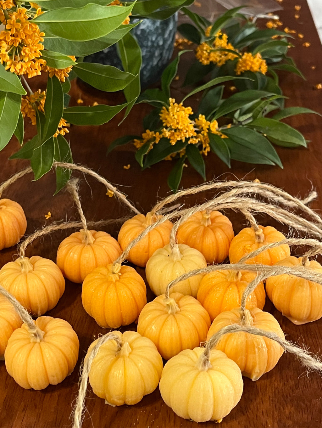 Handmade Pumpkin Soap Strand - 10 PCs Set | Natural Essential Oil Soap Collection | Festive Bathing Gift