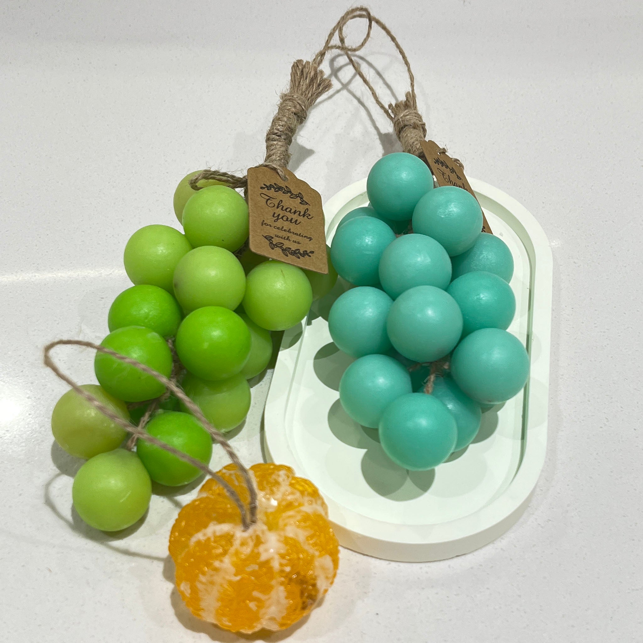 Natural Handmade Goat Milk Grape Soap String (20 Pieces) | Made with Goat Milk Extract, Coconut Oil, Olive Oil | Gentle Moisturizing Facial & Body Soap, Gift or Personal Use