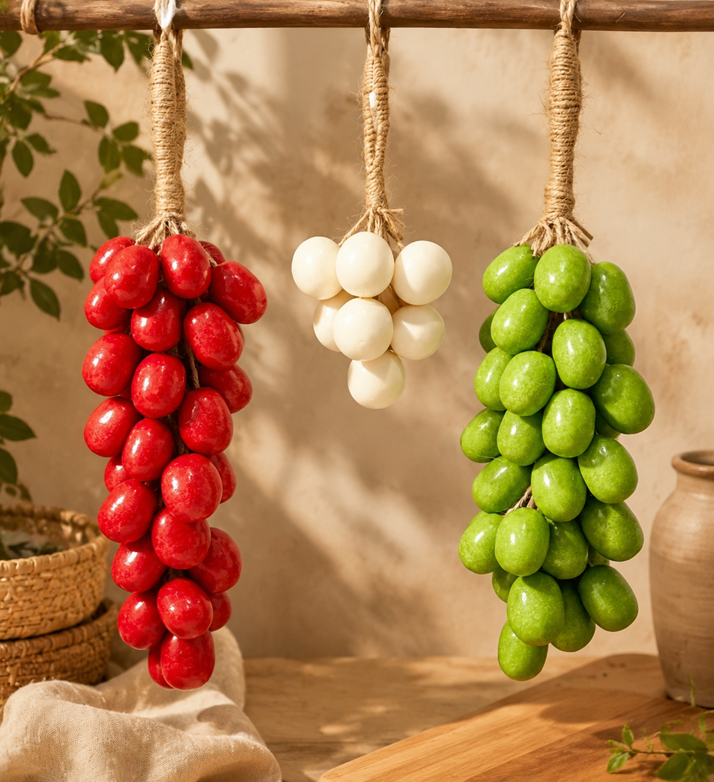 Handmade Grape Soap Bunch – Natural Decorative Soap with Rustic Hemp Rope | Aromatherapy Bath Gift