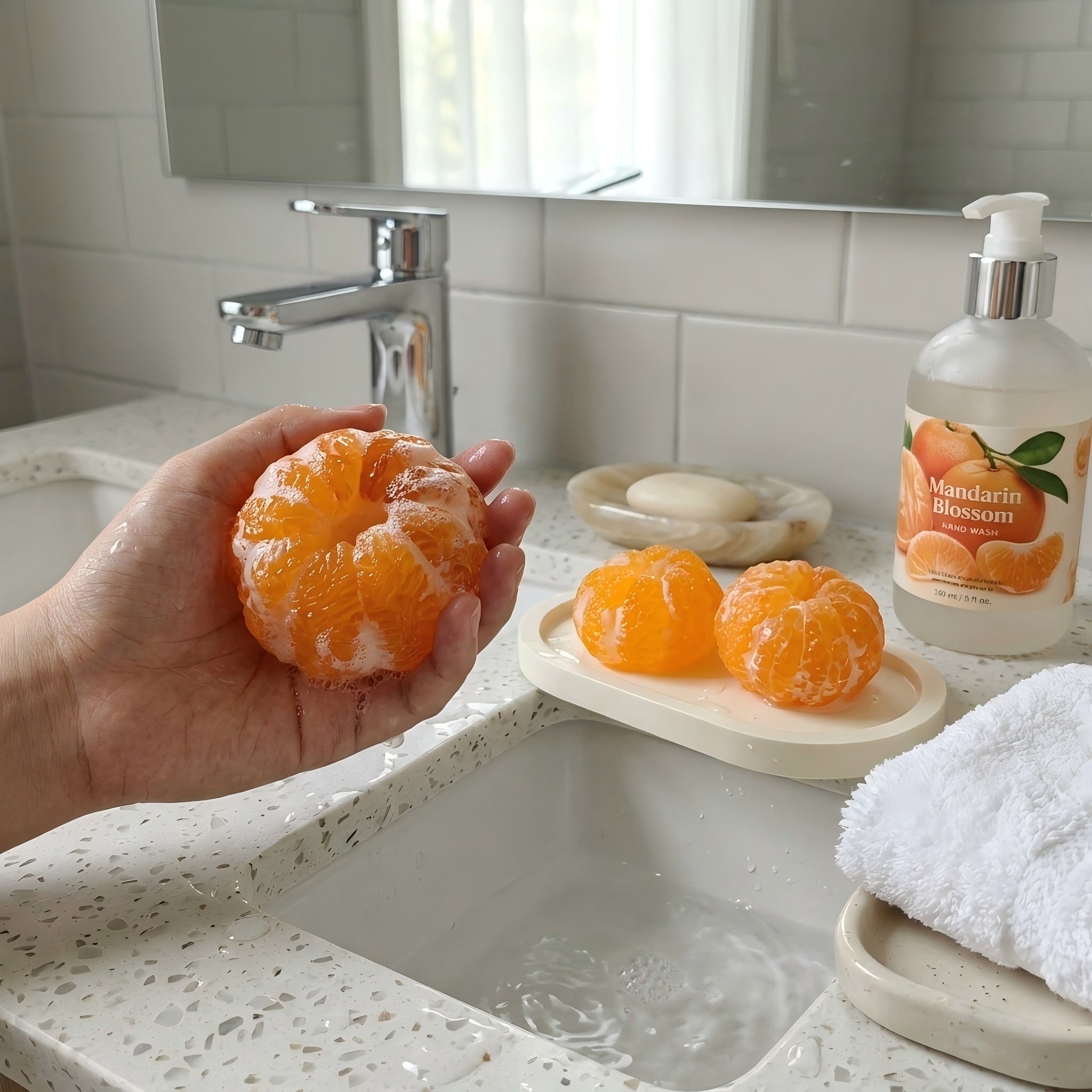 Handmade Orange-Shaped Soap (50g) | Fresh Citrus Scented Gift