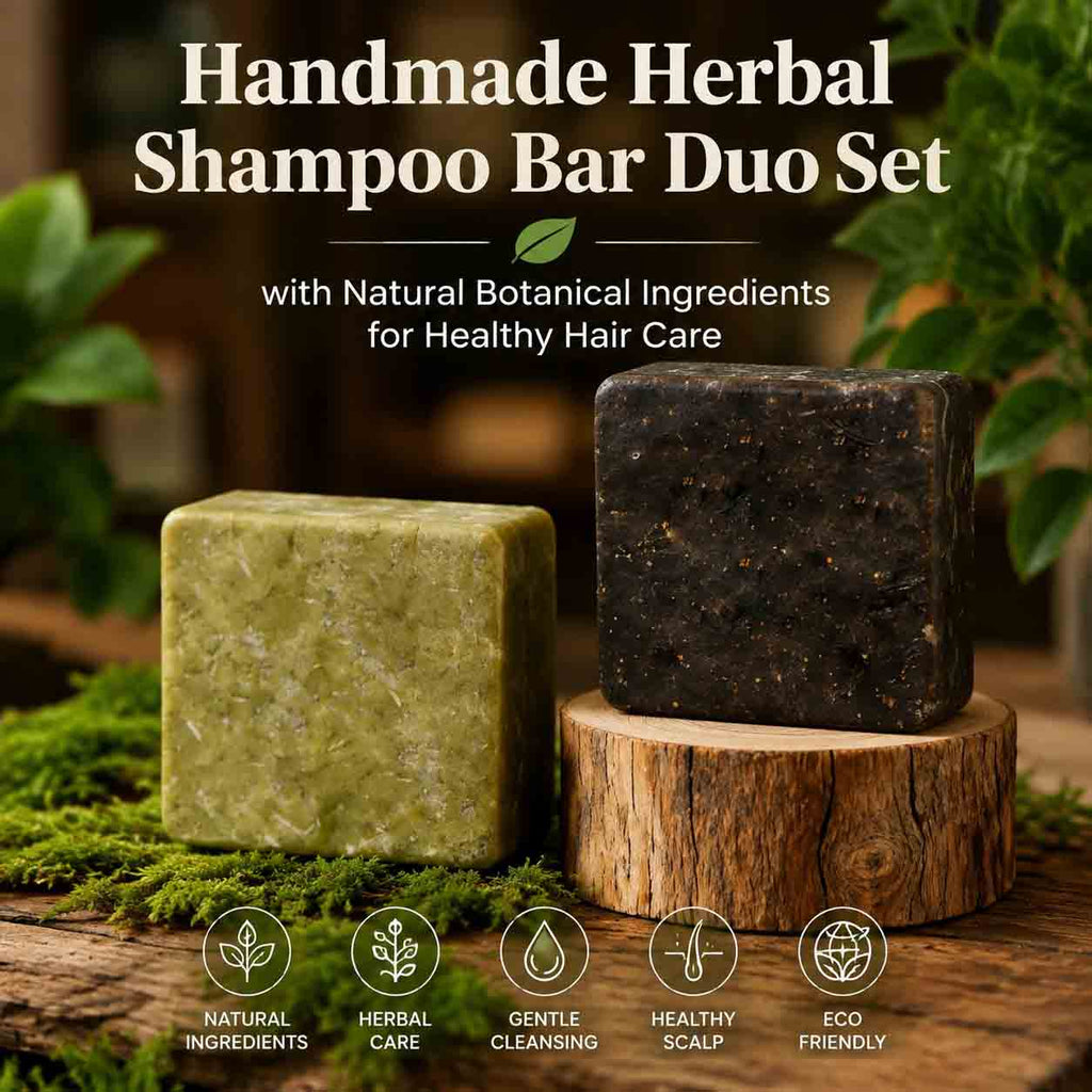 Handmade Herbal Shampoo Bar Duo for Scalp Care | Dendrobium & He Shou Wu