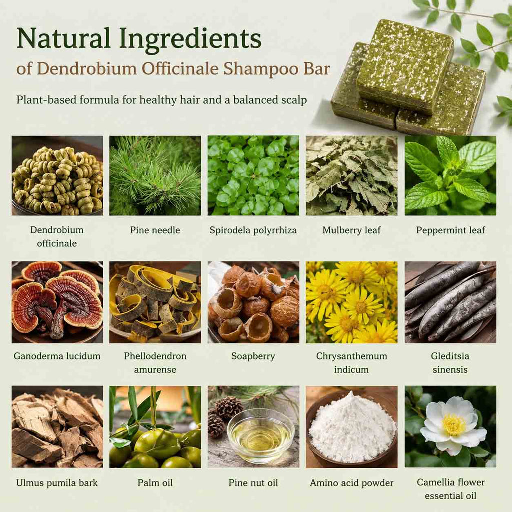 Handmade Herbal Shampoo Bar Duo for Scalp Care | Dendrobium & He Shou Wu