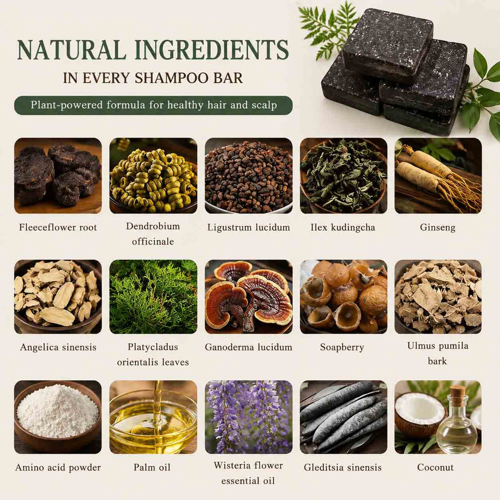 Handmade Herbal Shampoo Bar Duo for Scalp Care | Dendrobium & He Shou Wu